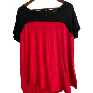 BLACK & Red With Gold 1/4 Zip Dressy Tee, Size XL